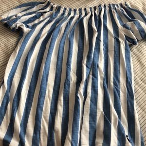 Off the shoulder Abercrombie striped shirt